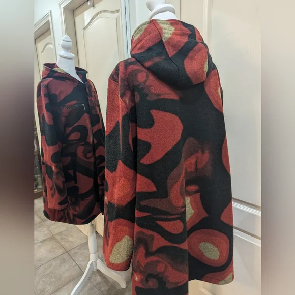 Unique multi colored hooded coat - Picture 1 of 9